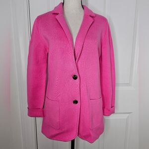 Urge Hot Pink Knit Blazer with Patch Pockets